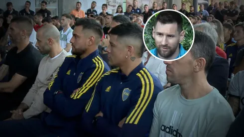 Romero y Rojo miran atentos al capitán Messi.