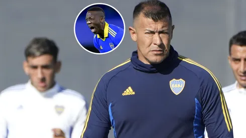 El once que paró Jorge Almirón en el entrenamiento. (Prensa CABJ/GETTY)