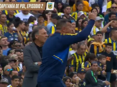 No se vio: el efusivo reclamo de Almirón a Pol Fernández en pleno partido