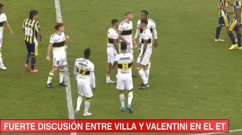 Villa y Valentini discutieron en el entretiempo. Foto: Captura