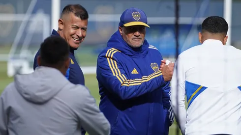 Los tres jugadores que estuvieron en todos los partidos con Almirón. (Prensa CABJ)