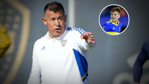 La frase de Almirón para definir a Barco. (Prensa CABJ/ Getty)