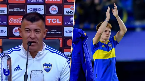 Almirón, rendido a Valentín Barco. (Captura TV//Getty)