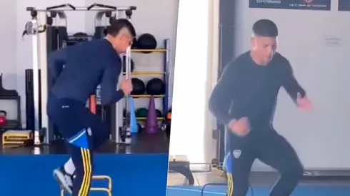 Marcos Rojo, en plena recuperación. (Captura video Jorge Batista)