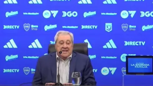 El mensaje de Ameal en la presentación de Almirón. Foto: Captura