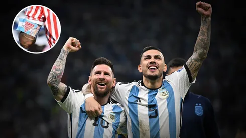 Un exBoca lleva la firma de Messi en su cinta de capitán. Foto: Getty/Captura