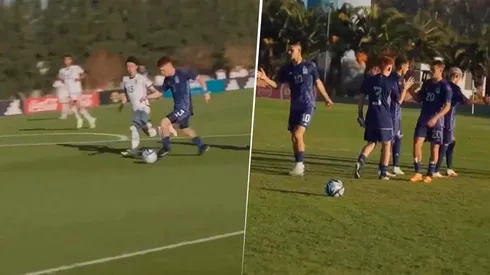 Gol de Barco en la victoria del Sub 20. Foto: Captura