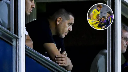 Riquelme y un pedido especial antes del triunfo de Boca. (Getty)