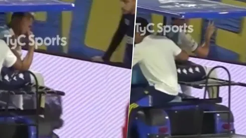 El polémico gesto de Piovi a la hinchada de Boca. Foto: Captura