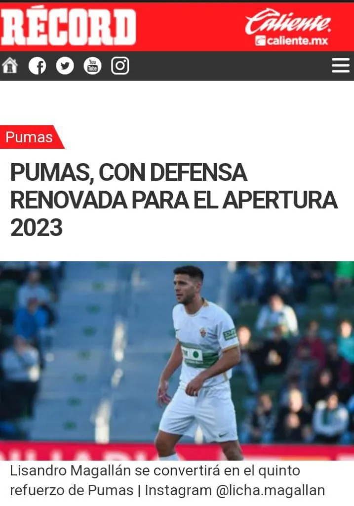 Diario Récord de México.