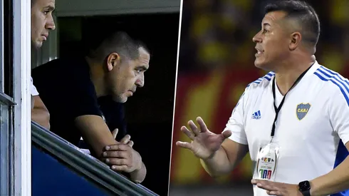 Riquelme, Almirón y una charla mano a mano. (Getty)