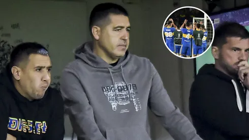 La charla de Riquelme con el plantel (Getty)