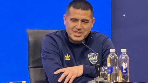 Riquelme en la conferencia de prensa sobre su despedida