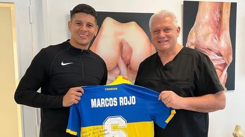 Marcos Rojo junto a Batista, médico de Boca