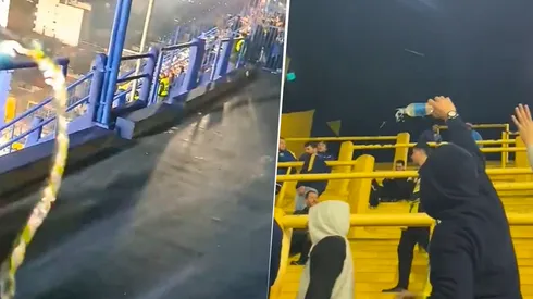 Las cargadas de los hinchas de Boca a Nacional. Foto: Captura