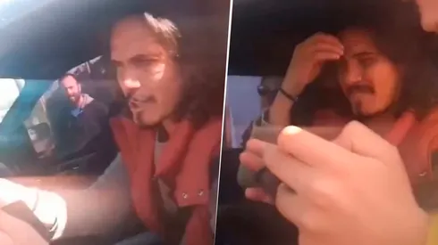 El gran gesto de Cavani en el Predio de Ezeiza. Foto: Captura