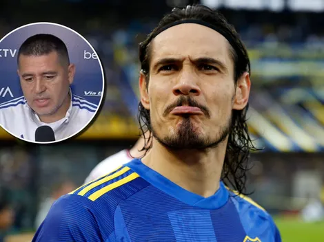 Ante algunas críticas, Riquelme defendió el rol de Cavani en Boca: "Es maravilloso"
