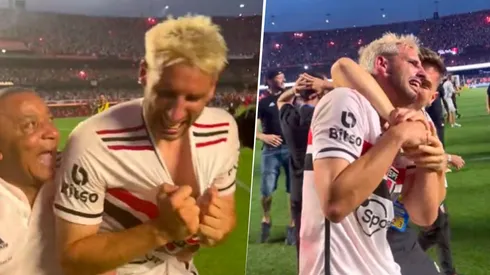 El festejo del ex Xeneize. Foto: Captura de la cuenta oficial de Sao Paulo