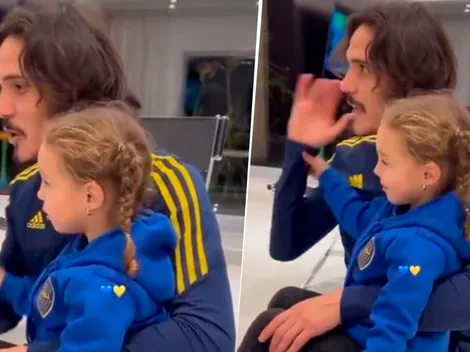 VIDEO | Ya la hizo hincha: Cavani se mostró junto a su hija cantando canciones de Boca 