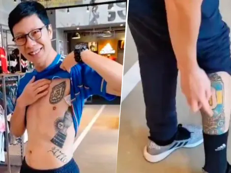 VIDEO | La increíble historia del chino que no habla español ni inglés pero tiene tatuajes de Boca y Argentina