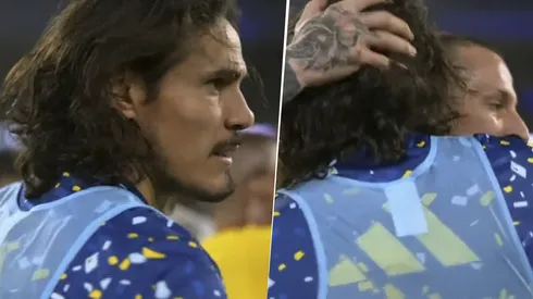 Benedetto y Edinson Cavani en Boca vs. Central Córdoba