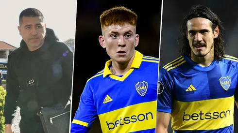 Riquelme, Barco y Cavani, los protagonistas. Fotos: Boca oficial y Getty