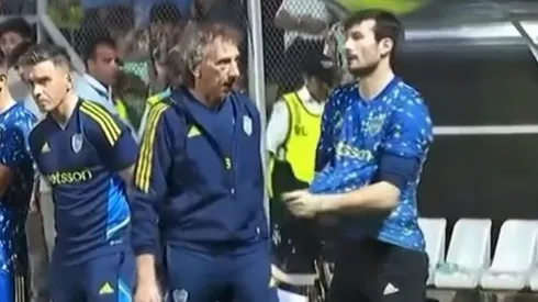 Fernando Gayoso y Javi García en la tanda de penales de Boca vs. Almagro