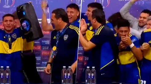 Los festejos del plantel tras la consagración en La Bombonera. Foto: Captura