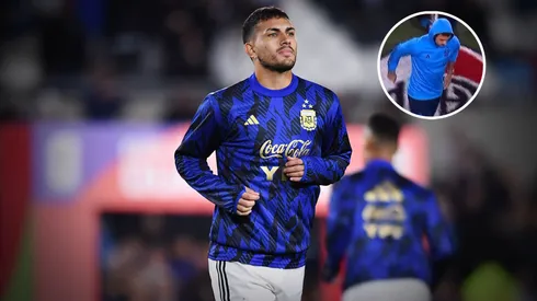 El gesto de Paredes con el Millonario. Foto: Getty.