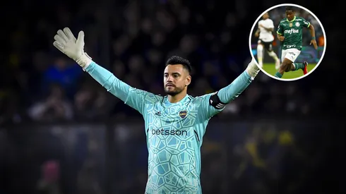 Romero, sobre la cancha de Palmeiras (Getty)