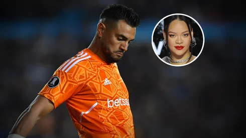 Sergio Romero y Rihanna, una inesperada combinación. (Getty)