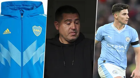 Juan Román Riquelme y Julián Álvarez