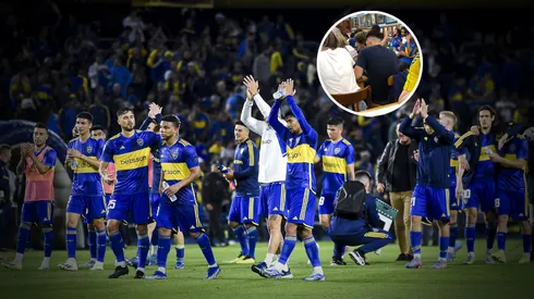 La presencia de una joya de Boca en una pizzería que volvió locos a los fanáticos. (Getty y Captura)