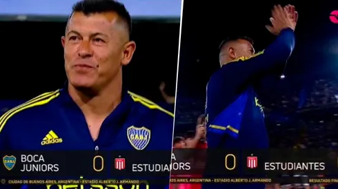Jorge Almirón interactuó con los hinchas de Boca. (Captura TNT Sports)