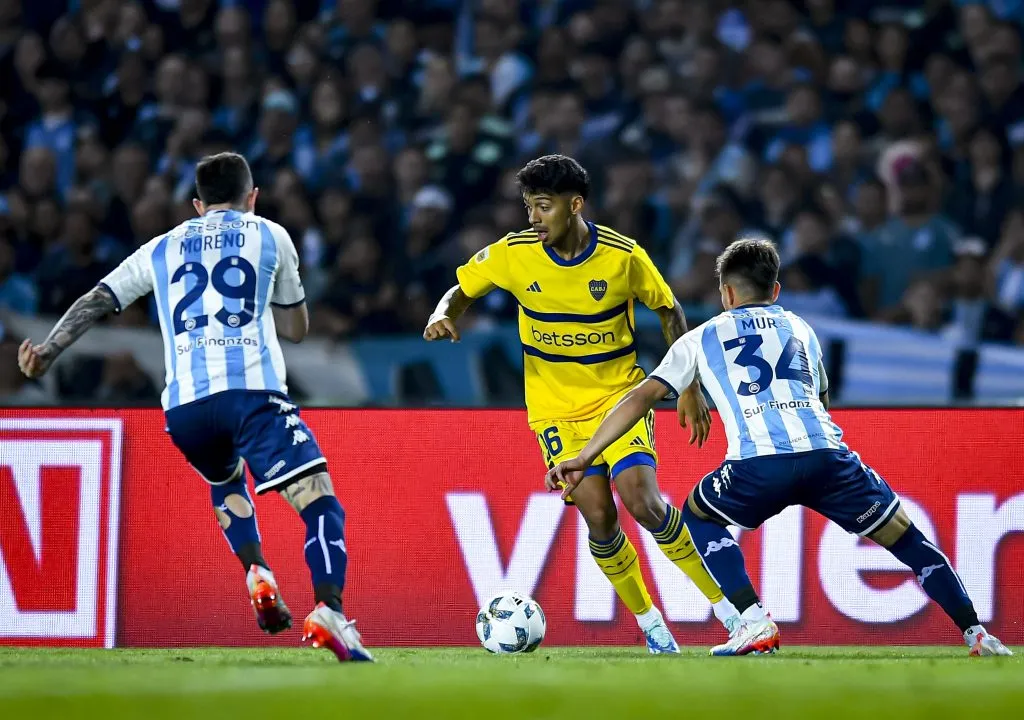 Cristian Medina en la derrota de Boca contra Racing. (Getty)