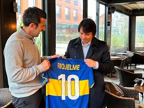 Oficial: 23 años después, Figo apareció públicamente con la camiseta de Riquelme