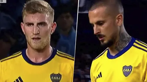 Nicolás Valentini y Darío Benedetto en Boca vs. Racing