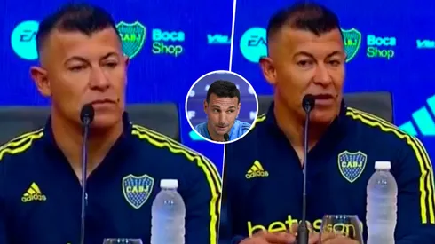 La respuesta de Jorge Almirón a Lionel Scaloni. (Getty y Captura Sportscenter)