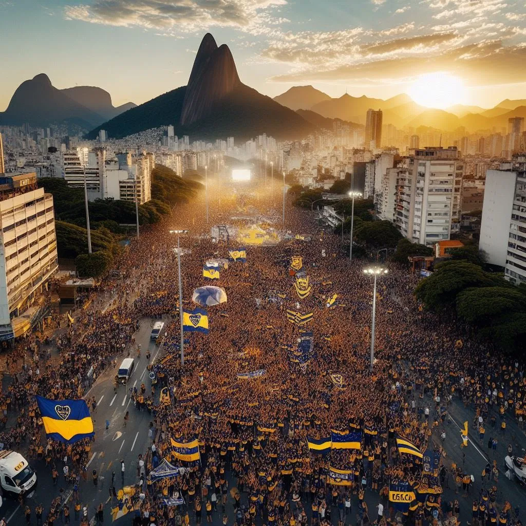 Marea xeneize. Foto creada con IA.