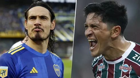 Edinson Cavani y Germán Cano