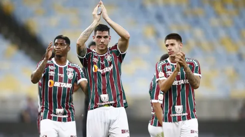 RIO DE JANEIRO, BRAZIL - OCTOBER 8: Nino of Fluminense waves to the fans after the match between Fluminense and Botafogo as part of Brasileirao 2023 at Maracana Stadium on October 8, 2023 in Rio de Janeiro, Brazil. (Photo by Wagner Meier/Getty Images)
