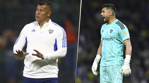 Sergio Romero y Jorge Almirón en Boca