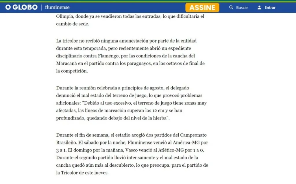 Medio brasilero “O Globo”.