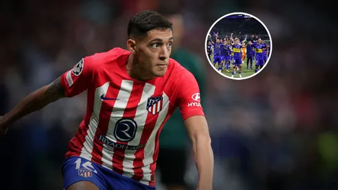 Nahuel Molina y la felicidad de ver a Boca en la final de la Libertadores. Foto: Getty