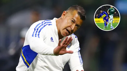 La determinación de Almirón sobre Figal (Getty)