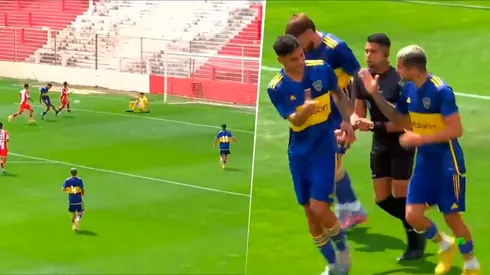 Gol de Benítez en el triunfo de Boca ante Unión. Foto: Captura