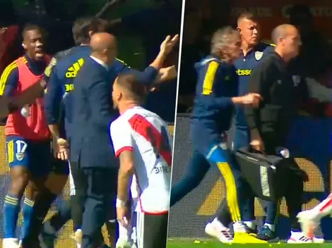 VIDEO | El reclamo de Gayoso y el cuerpo técnico de Boca a Casco cuando salió de la cancha