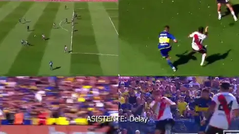 Cámaras del VAR en el gol anulado a Edinson Cavani en el Superclásico