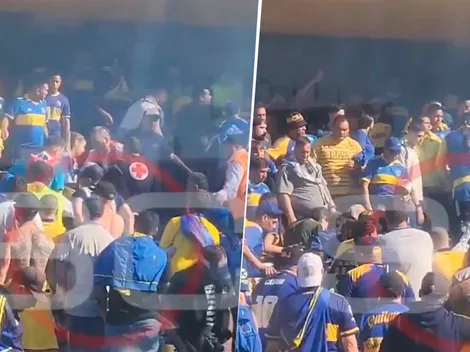 VIDEO | Descubrieron a un hincha de River infiltrado en La Bombonera: lo golpearon y fue retirado en camilla