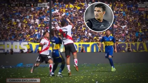 La opinión de la terna arbitral sobre la falta previa al primer gol de River. Foto: Captura y Getty